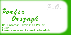 porfir orszagh business card